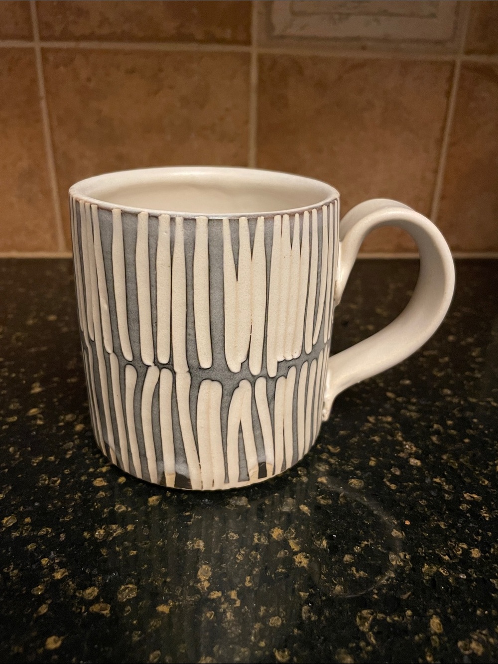 Studio Pottery Stoneware Mug, Aspen Theme, Sgraffito Style by W. LaBelle Pottery